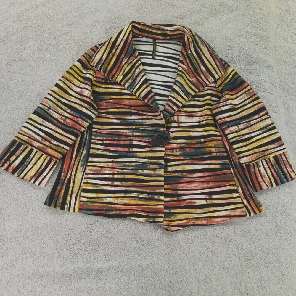 IC by Connie K Jacket Top Striped Artsy Art to Wear